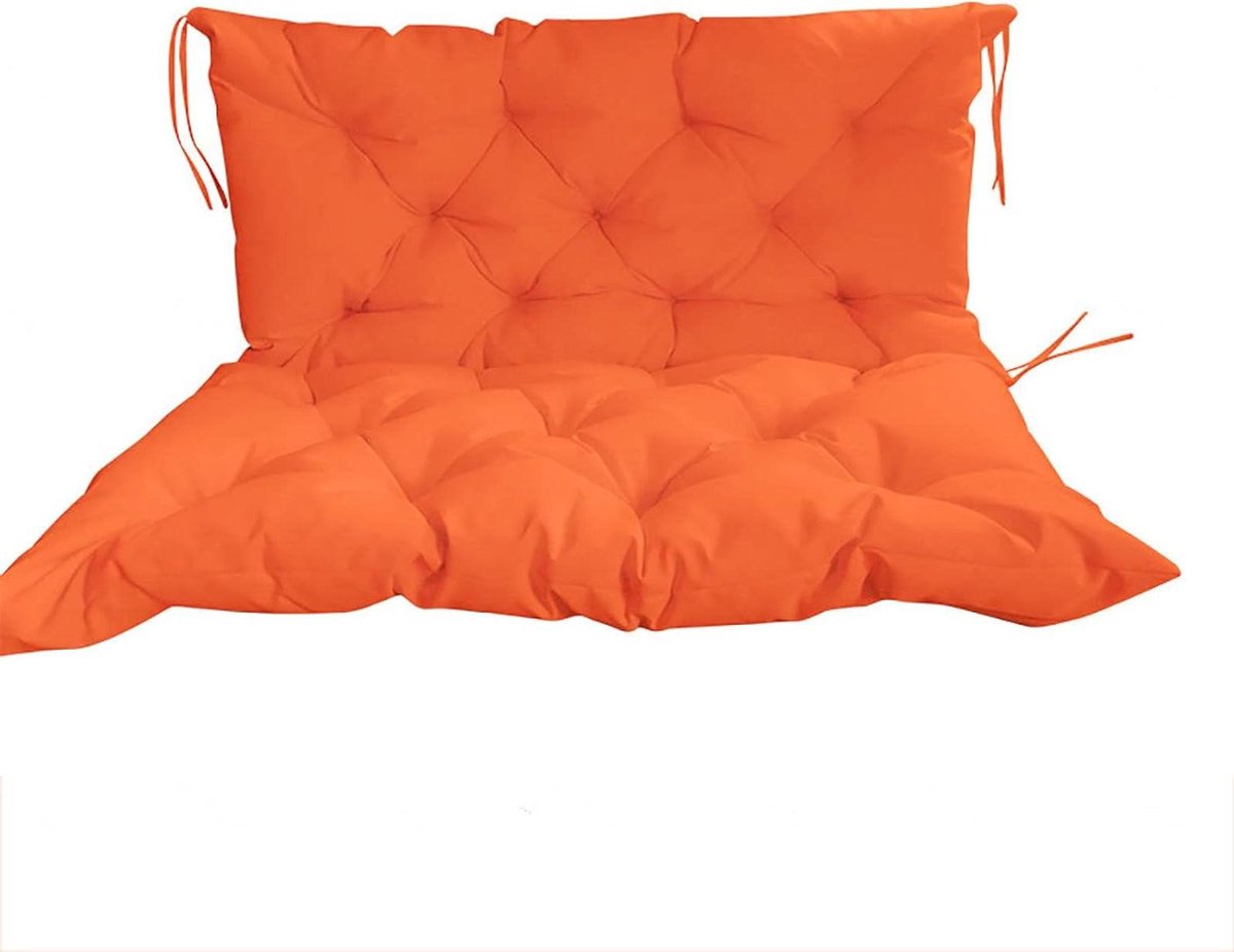 Schommelkussen Vervanging - Hangstoelkussen Bankkussen - Comfortabel Buiten Zitten - Extra Dikke Vulling - 150 x 101 cm - Oranje