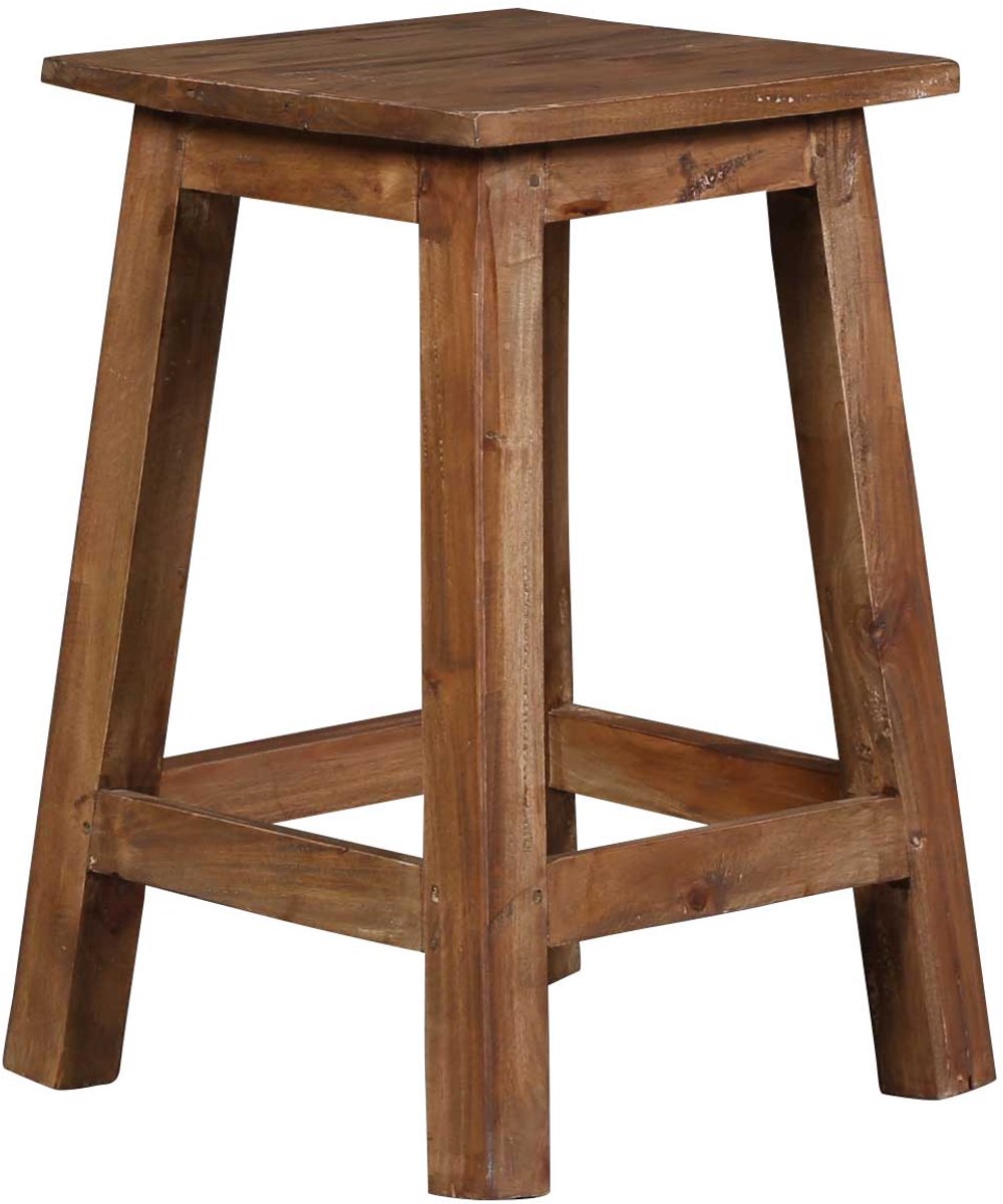 Houten kruk – Teakhout – Bruin – Teakhouten kruk 48 cm Remo