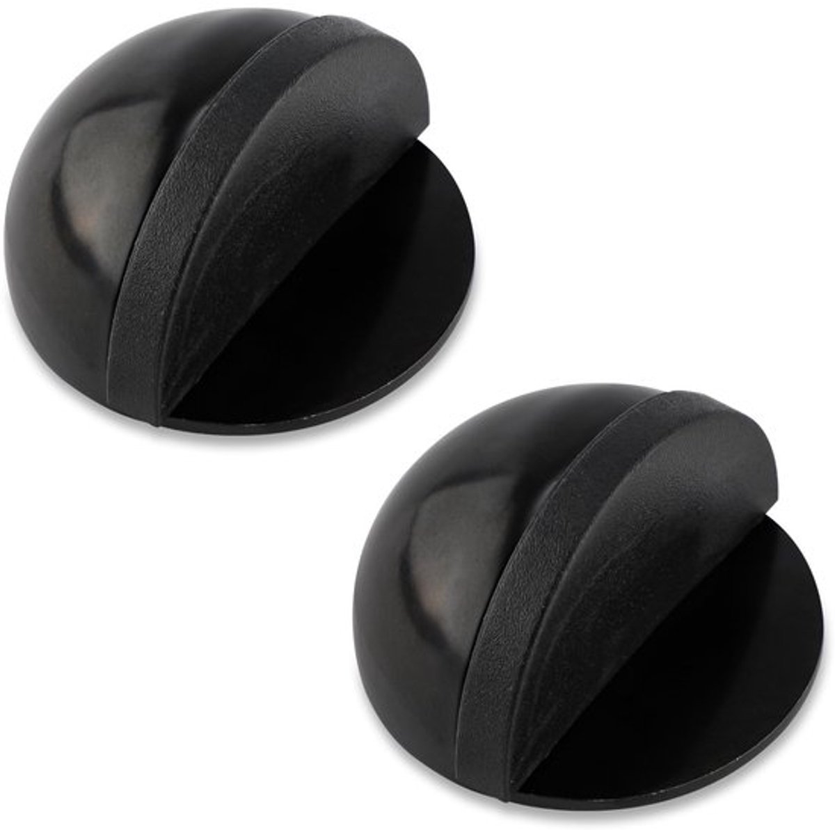 2 Stuks Deurstopper, Zonder Boren, stevige Vloerdeurstopper voor de Onderkant van de Deur Roestvrij Staal Deurstopper Muurbeschermer voor Woonkamer Slaapkamer Badkamer Kantoor (Zwart)
