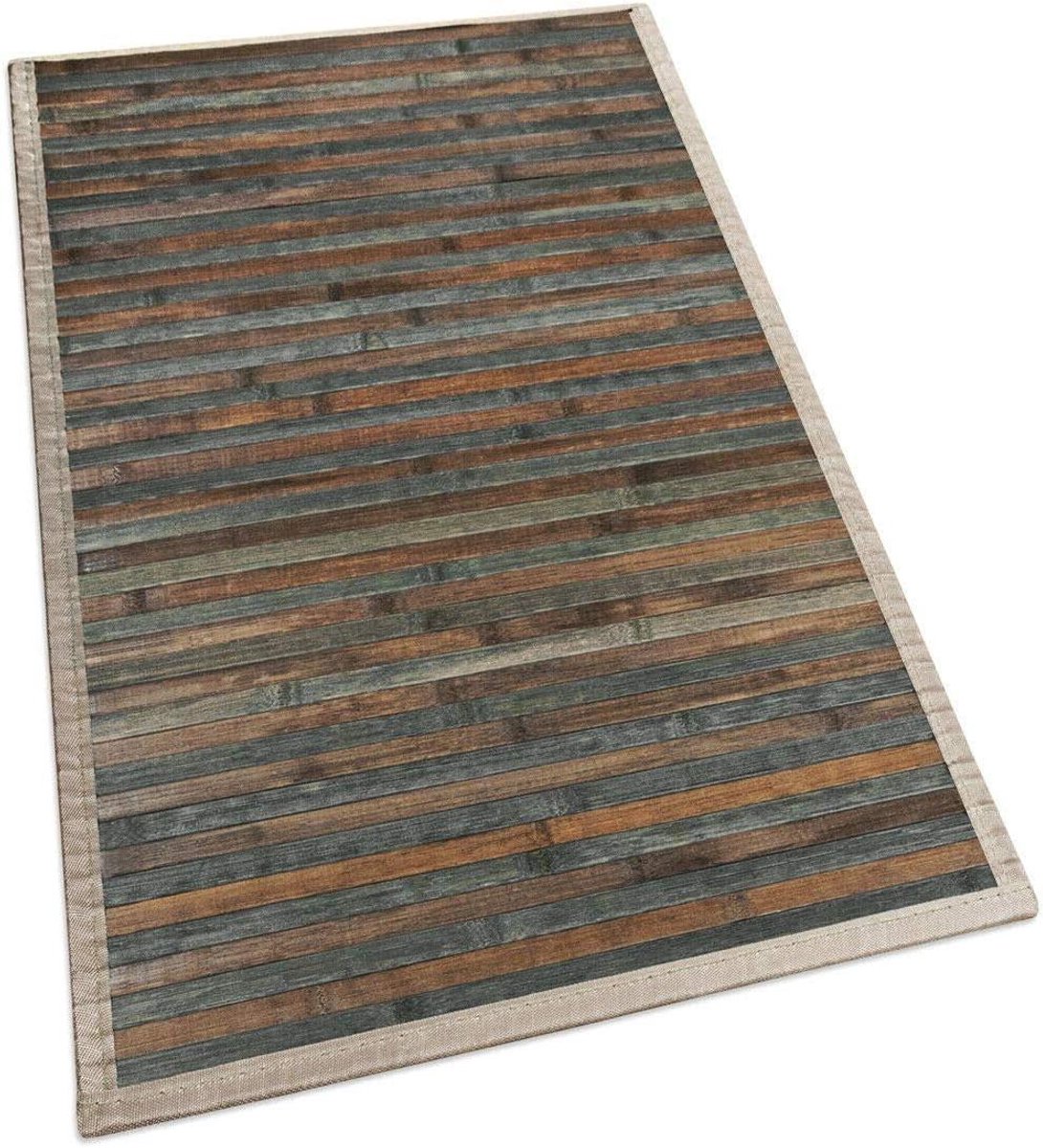 Bamboetapijt - Houten vloer - Keuken en badkamer - Antislip achterkant - 50 x 175 cm - Gri