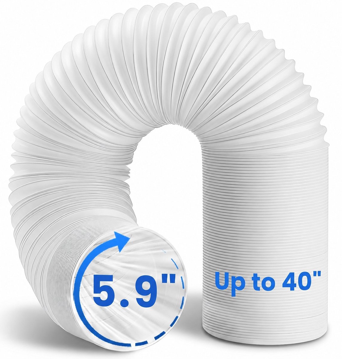 Daity 1 stuks - Draagbare airconditionerslang, 1 meter lang, 150 mm diameter, afvoer- en ventilatieslang voor draagbare airconditioners, universele vervangingsslang met linksdraaiende schroefdraad voor airconditioners (fittingen niet inbegrepen).