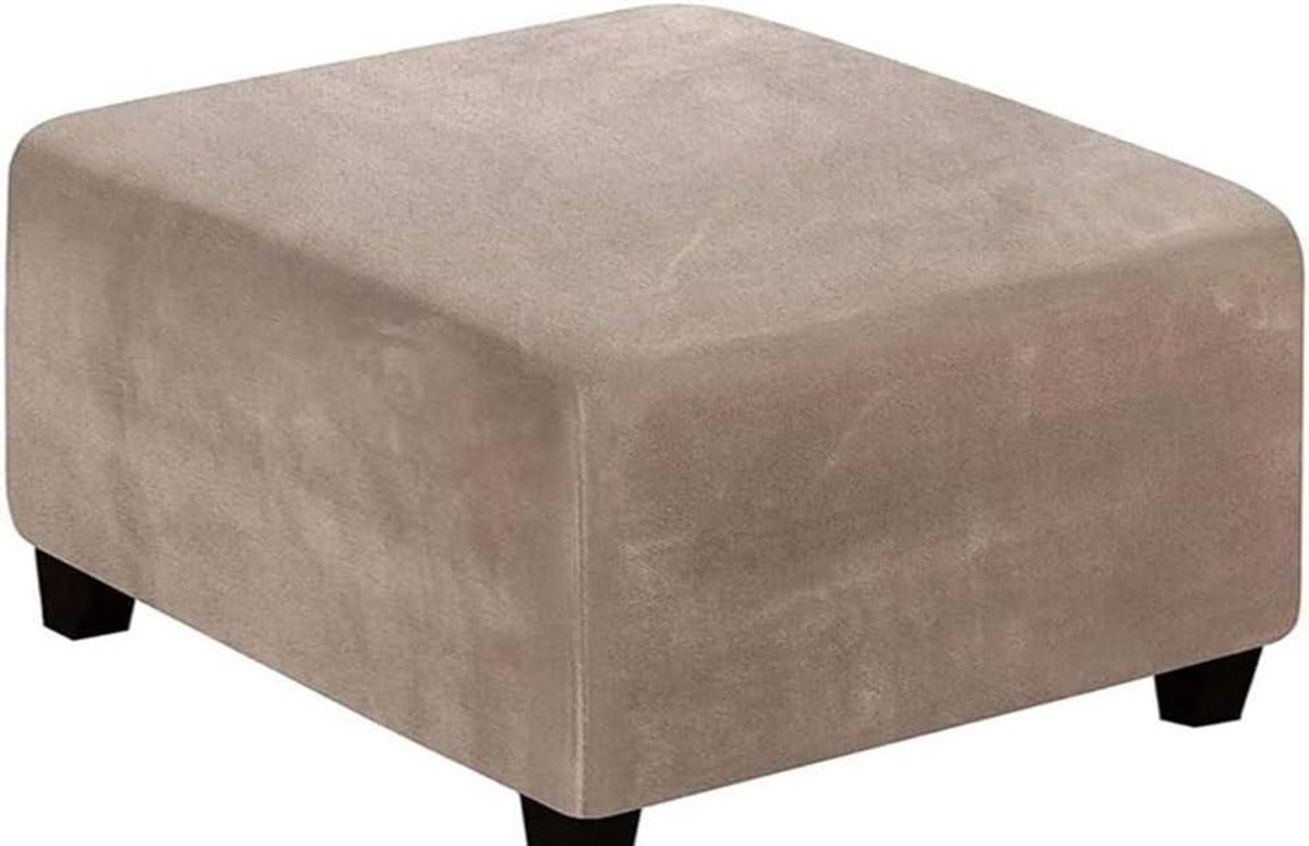 Krukhoes Vierkant - Voetenbank Protector - Meubels Beschermen - Elastische Pasvorm - Tot 95x95 cm - Taupe