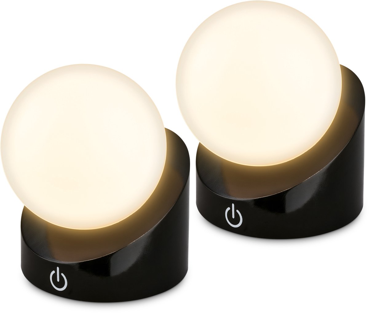 BRILONER Sora - Set van 2 Tafellampen oplaadbaar - warm wit licht - dimbaar - voor binnen en buiten - 10 x 8 x 9 cm - zwart