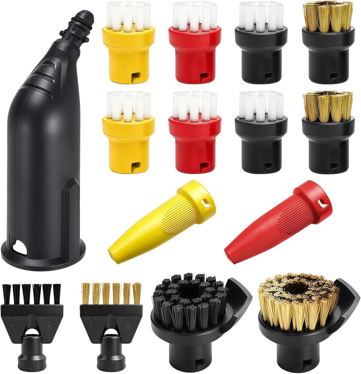 15-delige stoomreiniger raamopzetstuk set, accessoires voor Kärcher SC1 SC2 SC3 SC4, inclusief verlengd mondstuk, voegenmondstuk en borstels - ideaal voor grondige reiniging van ramen en oppervlakken