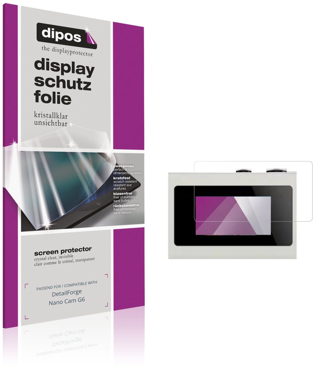 dipos – 4x Beschermfolie geschikt voor DetailForge Nano Cam G6 | Krasbestendige & heldere Screenprotector Ultra-Thin