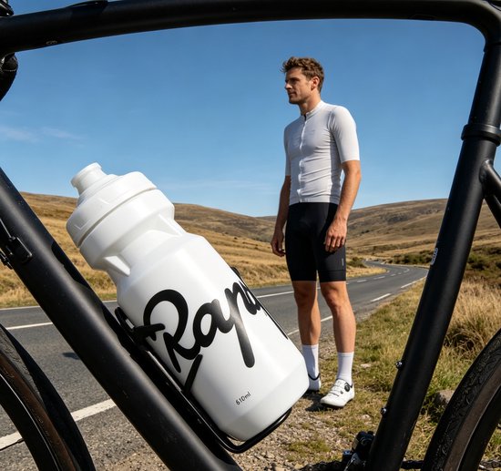 Bidon 610ml Fiets - Wit - Lichtgewicht Sportfles BPA-vrij - Fitness Waterfles - Geschikt voor Alle Bidonhouders - Vaatwasbestendig - Shakebeker - Recyclebaar & Sterk - Fietsaccessoires — afbeelding 3