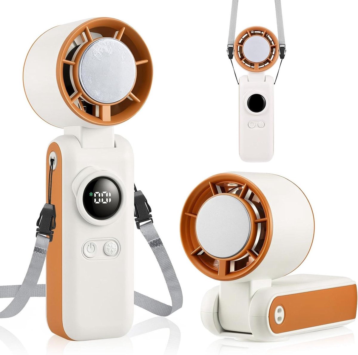 Draagbare Handventilator - Persoonlijke Ventilator - Persoonlijke Koeling - Sterke Wind - 205 Gram - Oranje
