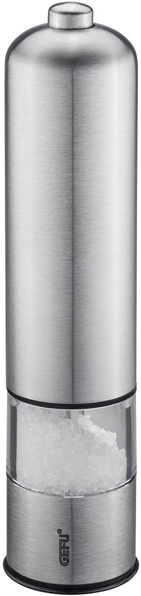 Electrische Zout -of Peper Molen, Traploos Verstelbare Maalgraag, Incl. LED Verlichting, Incl. AAA Batterijen - GEFU | TRICO