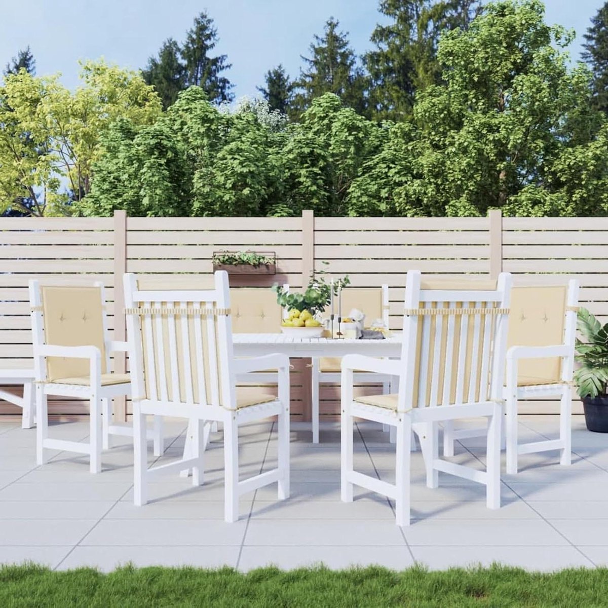 Tuinkussen 6 stuks - Zitkussen Stoelkussen - Buiten Zitten - Waterdicht Oxfordstof - 100 x 50 cm - Beige