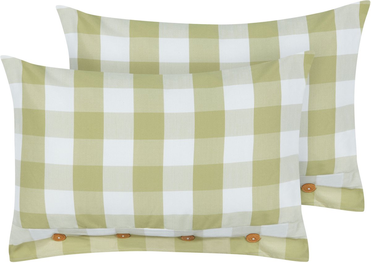 Beliani TAMNINE - Sierkussen set van 2 - Lichtgroen - 40 x 60 cm - Polyester