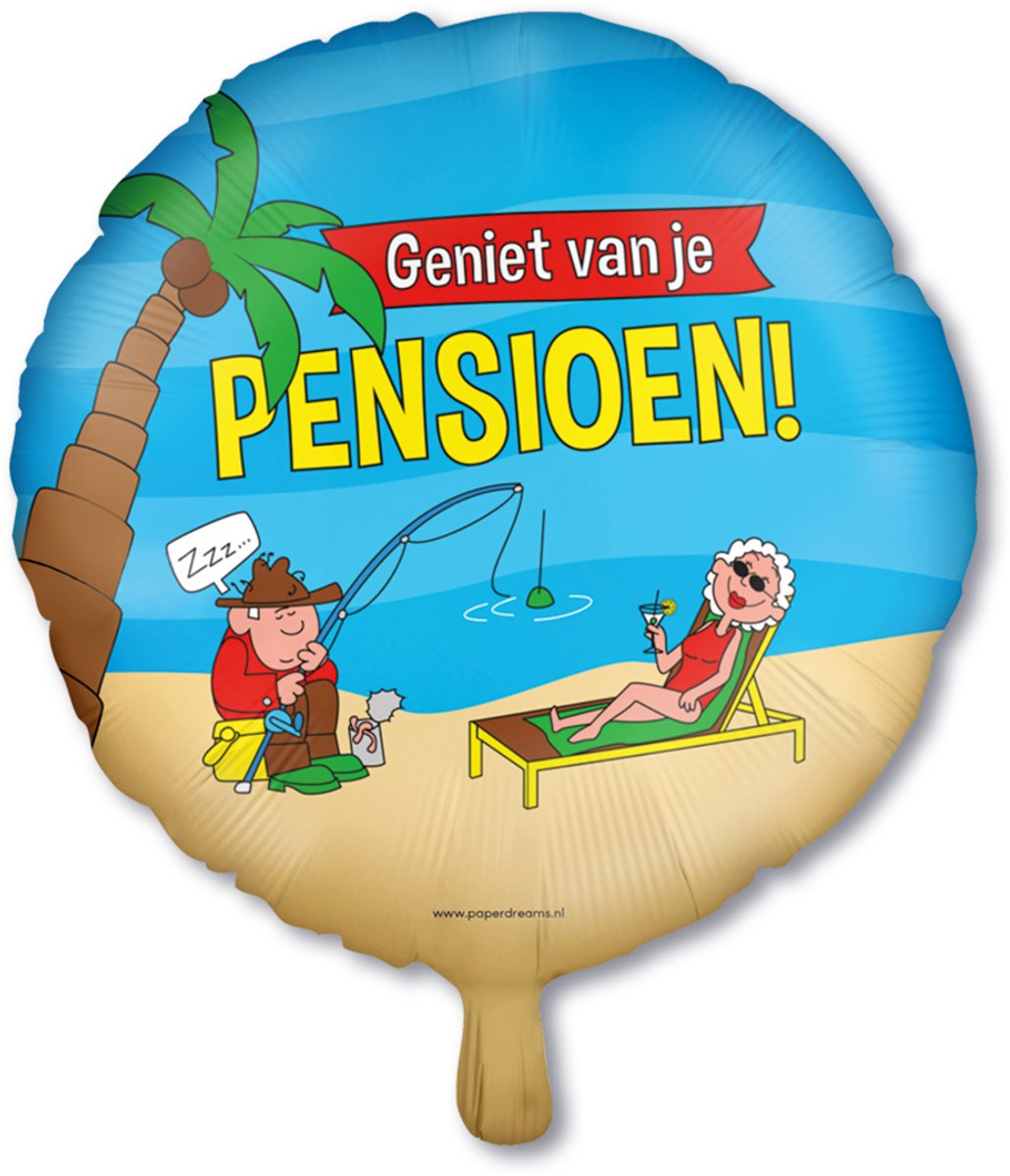 BTH – Pensioen Folieballon – Feest Versiering – Cartoon Decoratie – Afscheidsfeest – Helium klaar – 46 cm