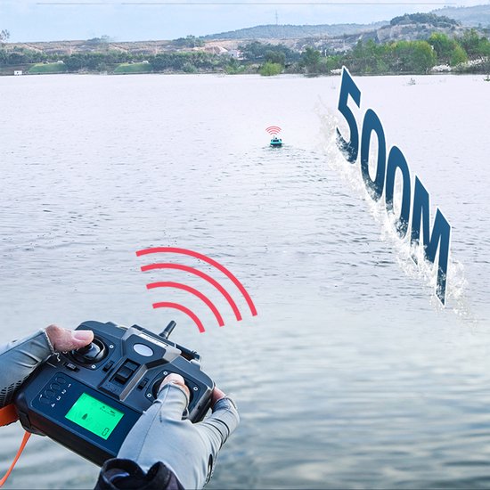 RC Voerboot - 12000mAh Accu - GPS Navigatie met 40 Punten - 3 Voerbakken - Voor Karpervissen — afbeelding 3
