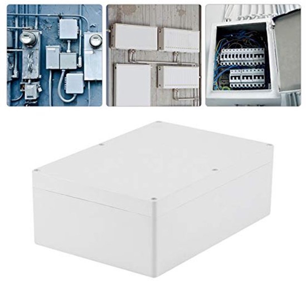 Ip65 waterdichte doe-het-zelf aansluitdoos, witte universele elektrische projectbehuizing, 10,3 x 7,3 x 3,7 inch, kunststof behuizing projectkoffer, met 6 schroeven