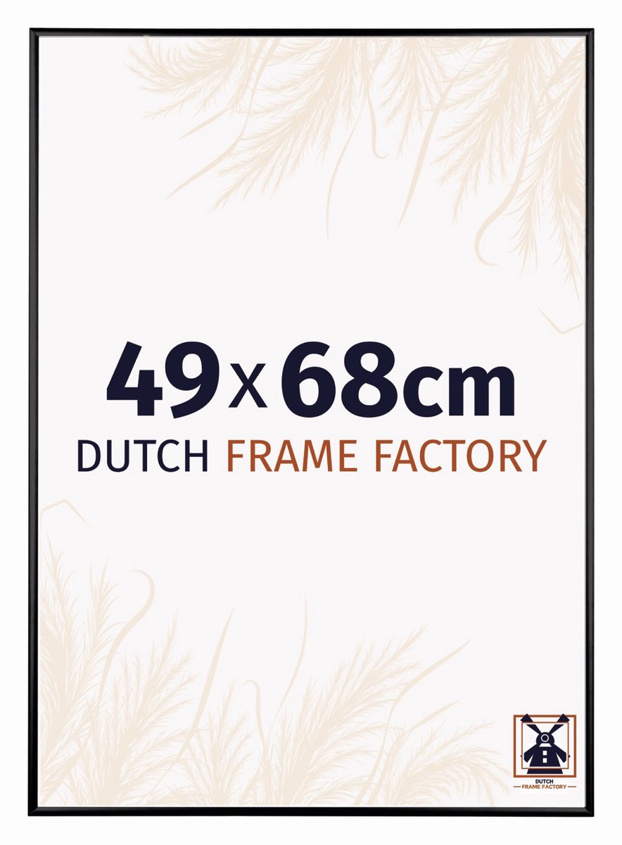 Dutch Frame Factory Fotolijst 49x68 cm - Aluminium - Zwart Hoogglans - Kampen