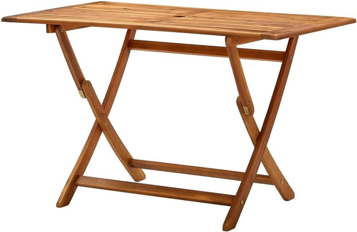 Inklapbare tuintafel - Houten tafel Bistrotafel - Buiten eten - Massief acaciahout - 120 x 70 x 75 cm - Bruin