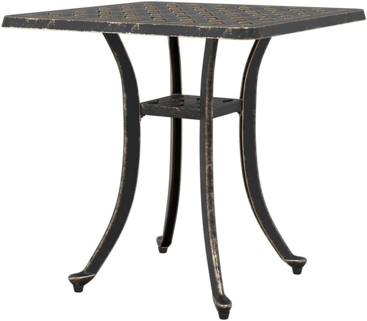 Tuin Tafel - Balkon Tafel - Buiten Zitten - Gegoten Aluminium - 53x53x53 cm - Brons