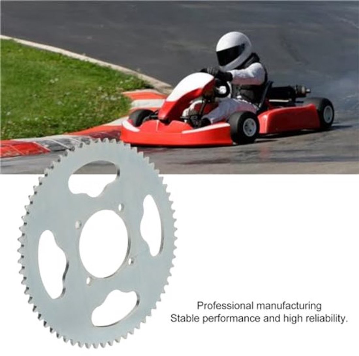 Ketting achtertandwiel, 64T T8F kettingblad 54mm 4 gaten staal mini motorfiets tandwiel voor 47cc 49cc mini motorfietsen, ATV's, karts