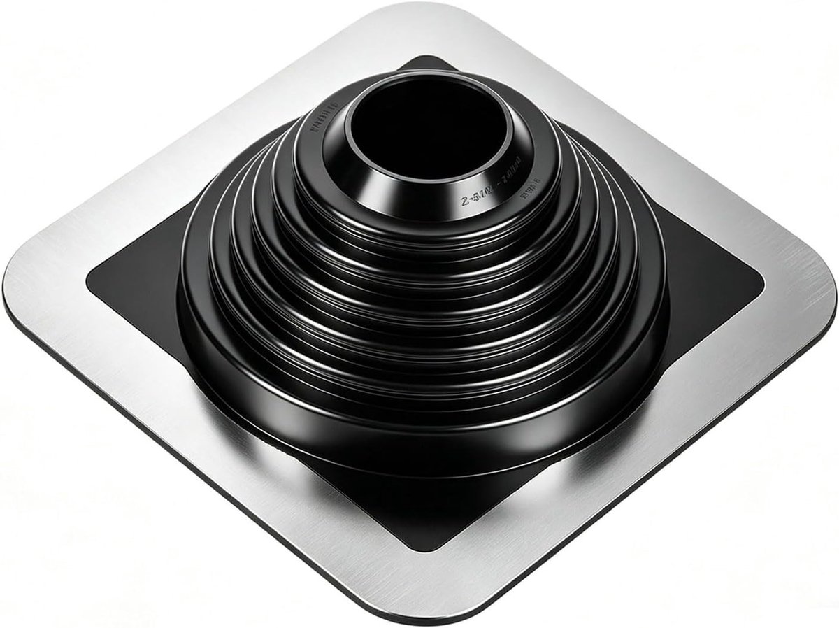 Buismanchet voor dakdoorvoer met een diameter van 70 mm - 178 mm, geschikt voor kachelpijpen en buitenontluchtingsbuizen, UV-bestendig en op maat te snijden