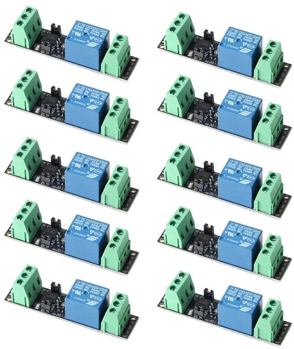 8-delige 3V relais isolatie module voor besturing tot 10A, 250VAC en 30VDC, automatische schakeling en hoge spanning controle