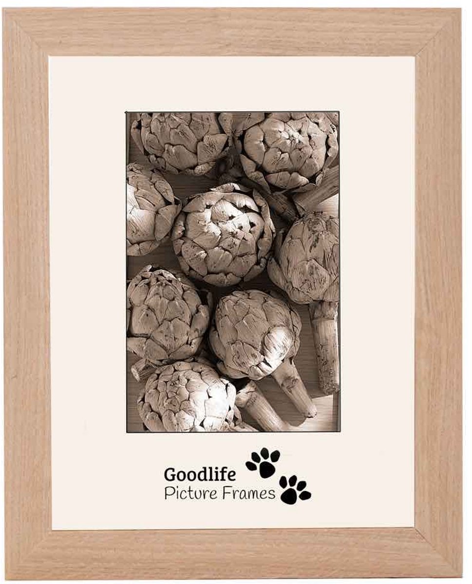 Houten Fotolijst Heritage-2 Eik - 20x20 - Helderglas - 32 mm breed profiel - Goodlife Picture Frames