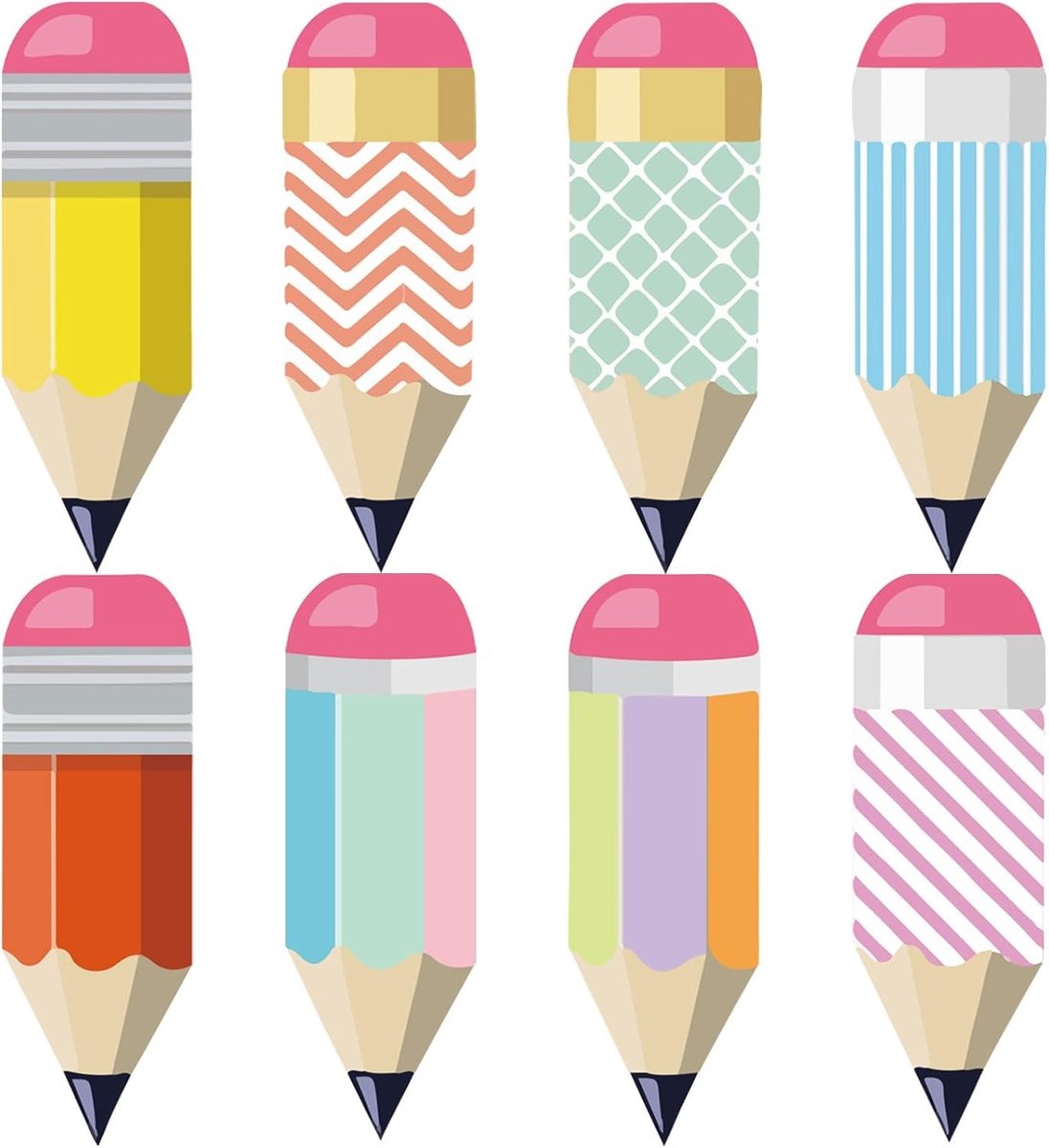 Kleurige Pencils Knipsels - 60 Stuks Naamlabels voor Potloden, Ideaal voor School en Creatieve Projecten