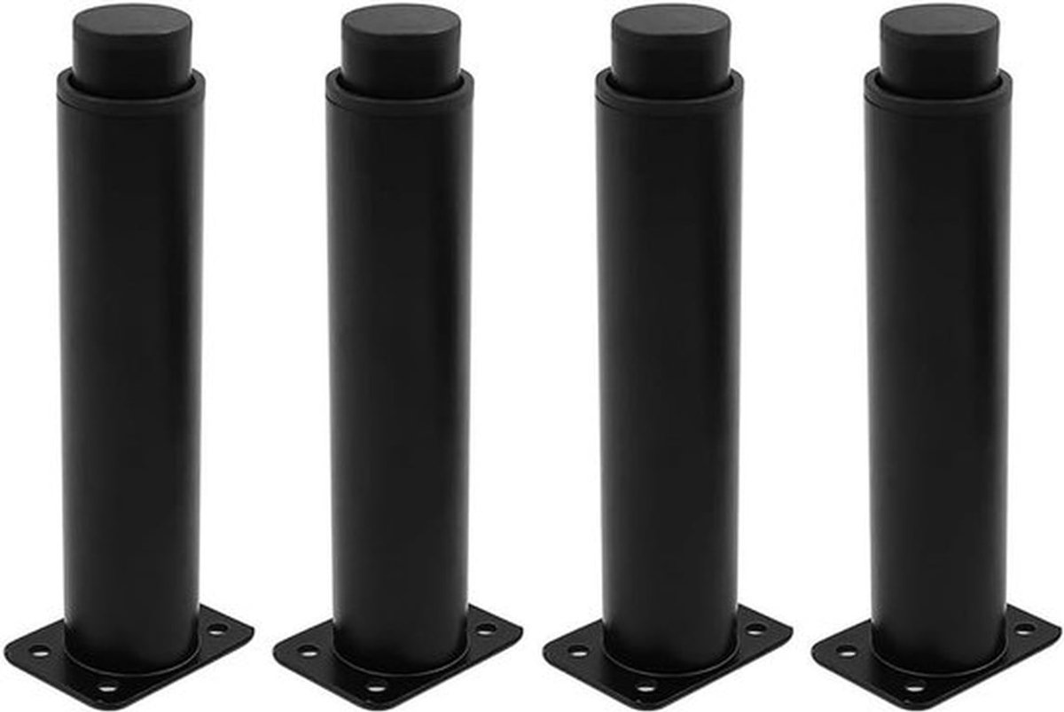 Verstelbare meubelpoten - Metalen tafelpoten - Vervanging voor tv-kast - Bank - Kast (Zwart) - 4 stuks 18-30cm meubelpoten, verstelbare bedsteunpoot, meubelvoeten - Geschikt voor alle meubels - Zwart model