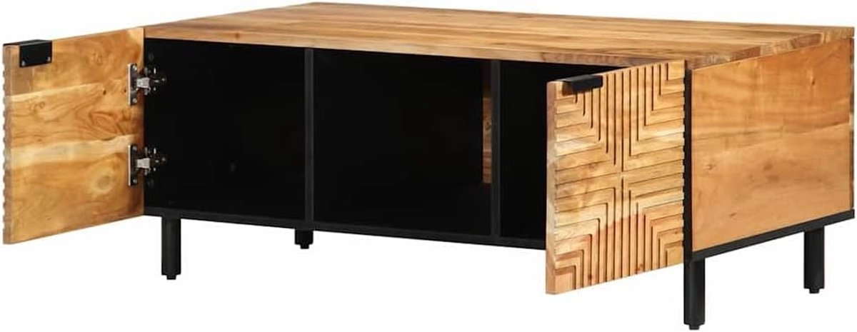 Salontafel - Bijzettafel Koffietafel - Woonkamer Inrichten - Massief Acaciahout - 100 x 54 x 40 cm - Bruin