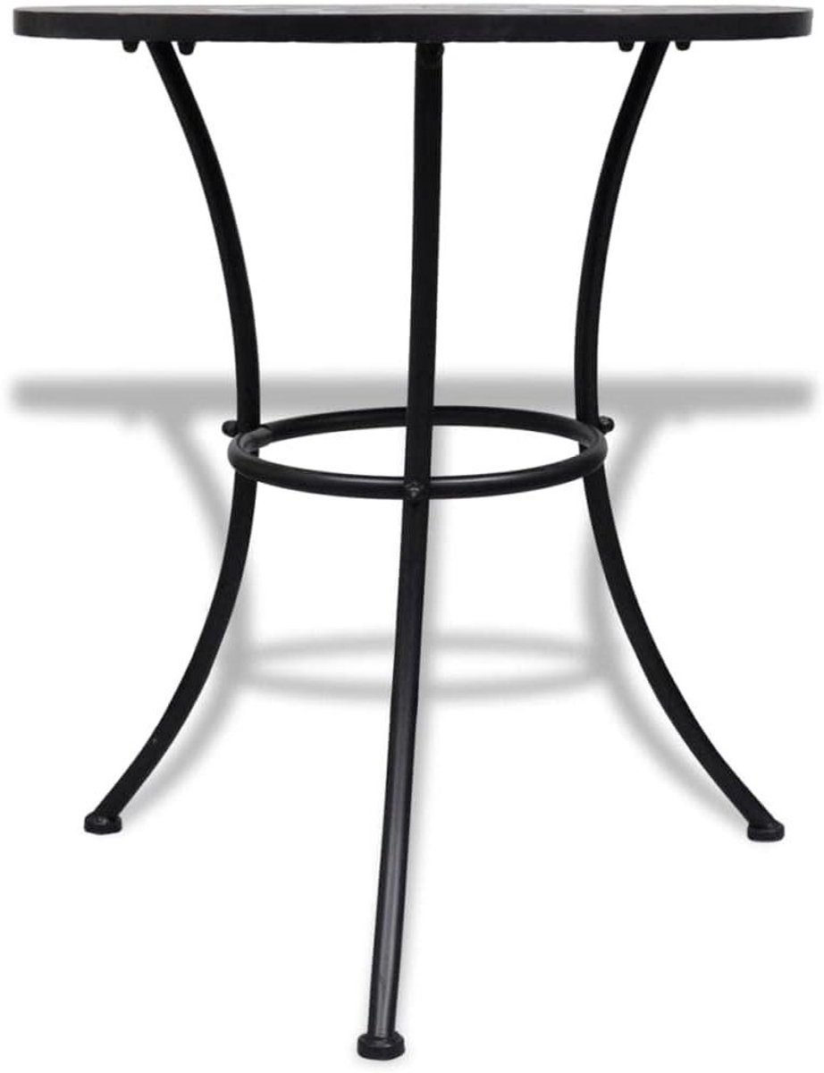 Mozaïek Bistrotafel - Tuintafel Keramiek - Balkon Terras - Keramische Mozaïekplaat - Ø 60 cm - Terracotta Rood Wit