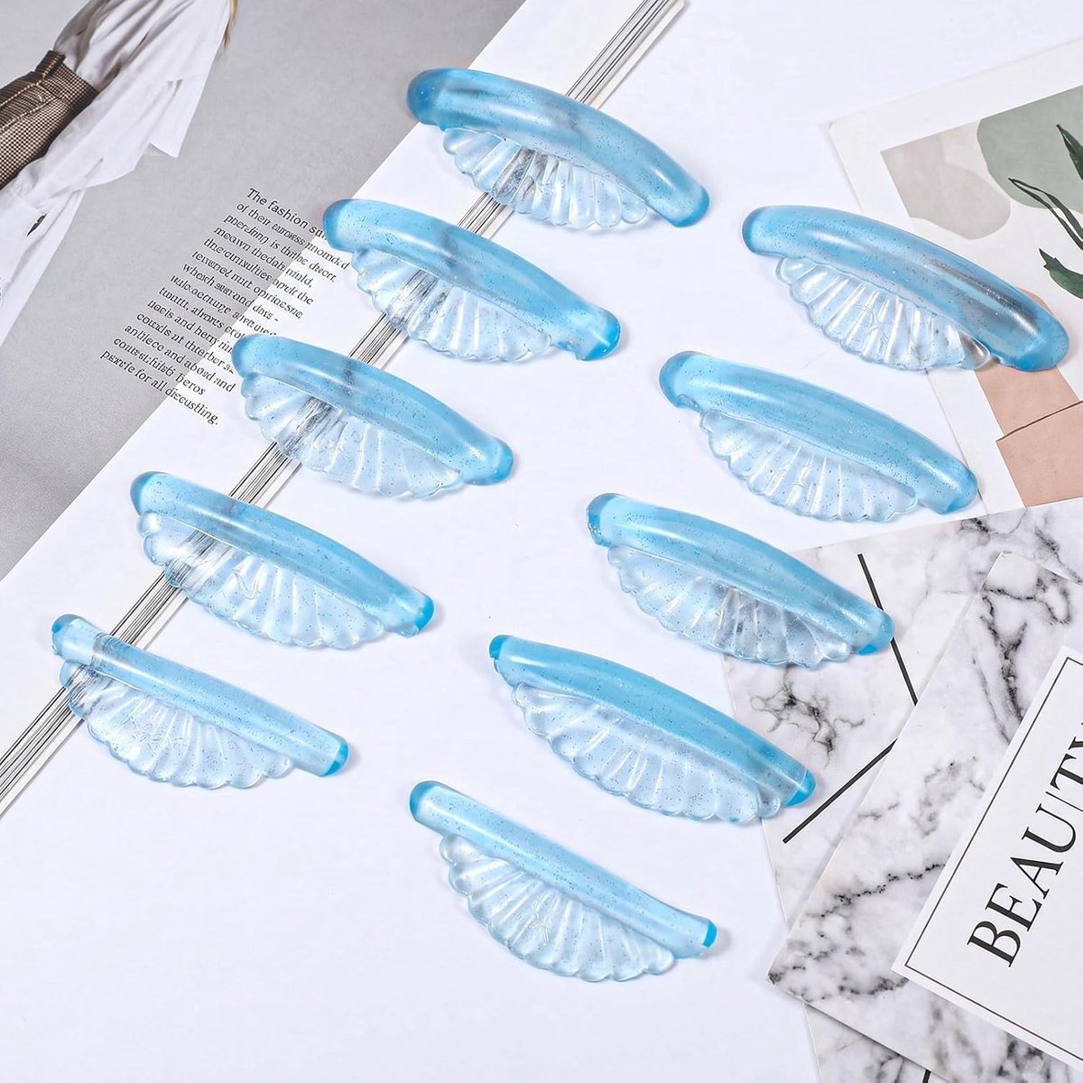 Zelfklevende wimperlifting-pads in roze siliconen, herbruikbaar, extreem hechtend, 5 maten, schelpstijl voor perfecte wimperlifting en langdurige krul