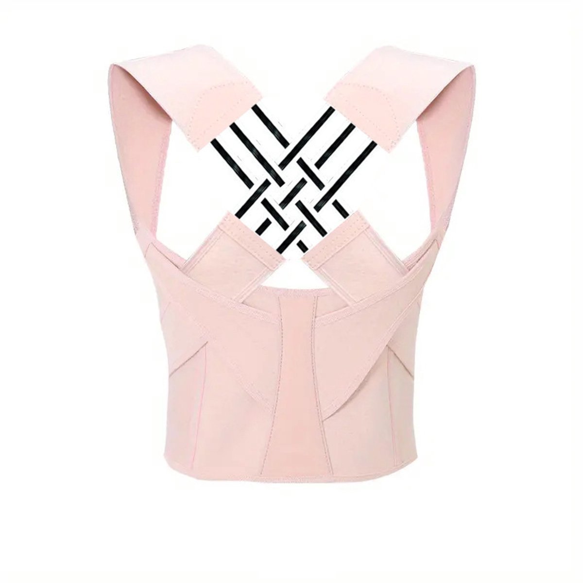 Rugbrace - Posture Corrector Voor Vrouwen en Mannen - Verstelbare Bovenrug Straightener - Rug Correcter - Houding Corrector - Postuur Corrector - Rugband Voor Onderrug-Roze-S