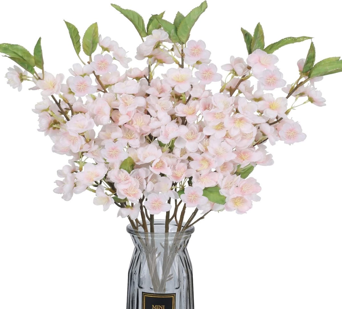 Set van 6 Kunstbloemen Perzikbloesem - Roze Zijden Bloemen voor Lente Boeket Decoratie in Tuin, Kantoor en Bruiloft