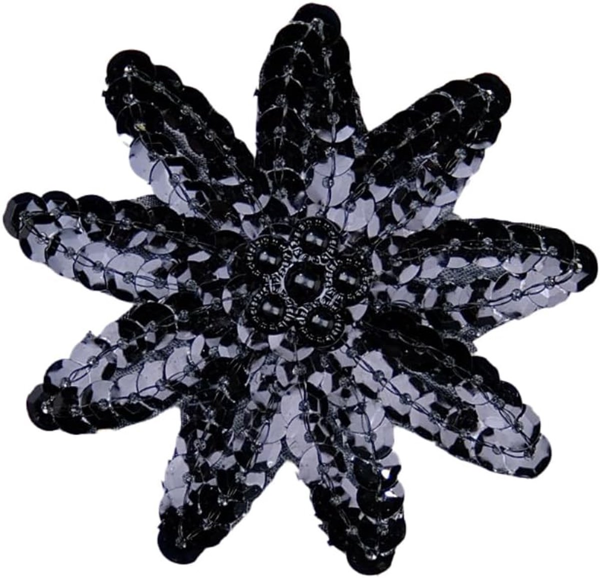 Set van 10 Glanzende Negenpuntige Ster Sequins Borduurpatches voor Naai- en Knutselprojecten, 8 cm, Perfect voor Kleding, Tassen en Creatieve DIY Geschenkdozen