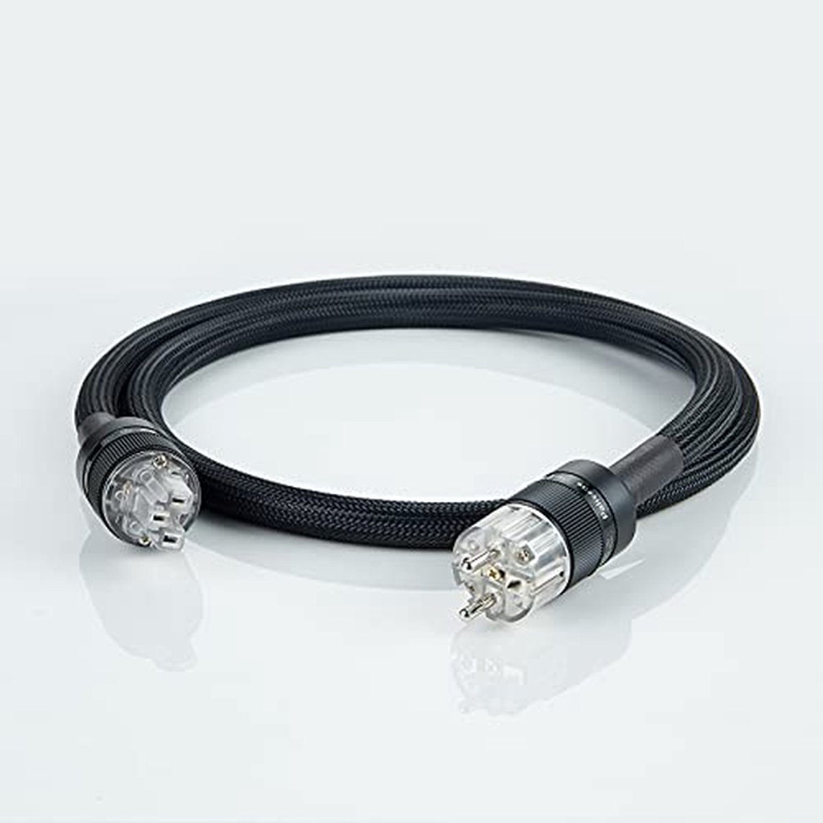 Netsnoer - Stroomkabel Audio - Betere Geluidskwaliteit - Dubbele Afscherming - 1 Meter - Zwart