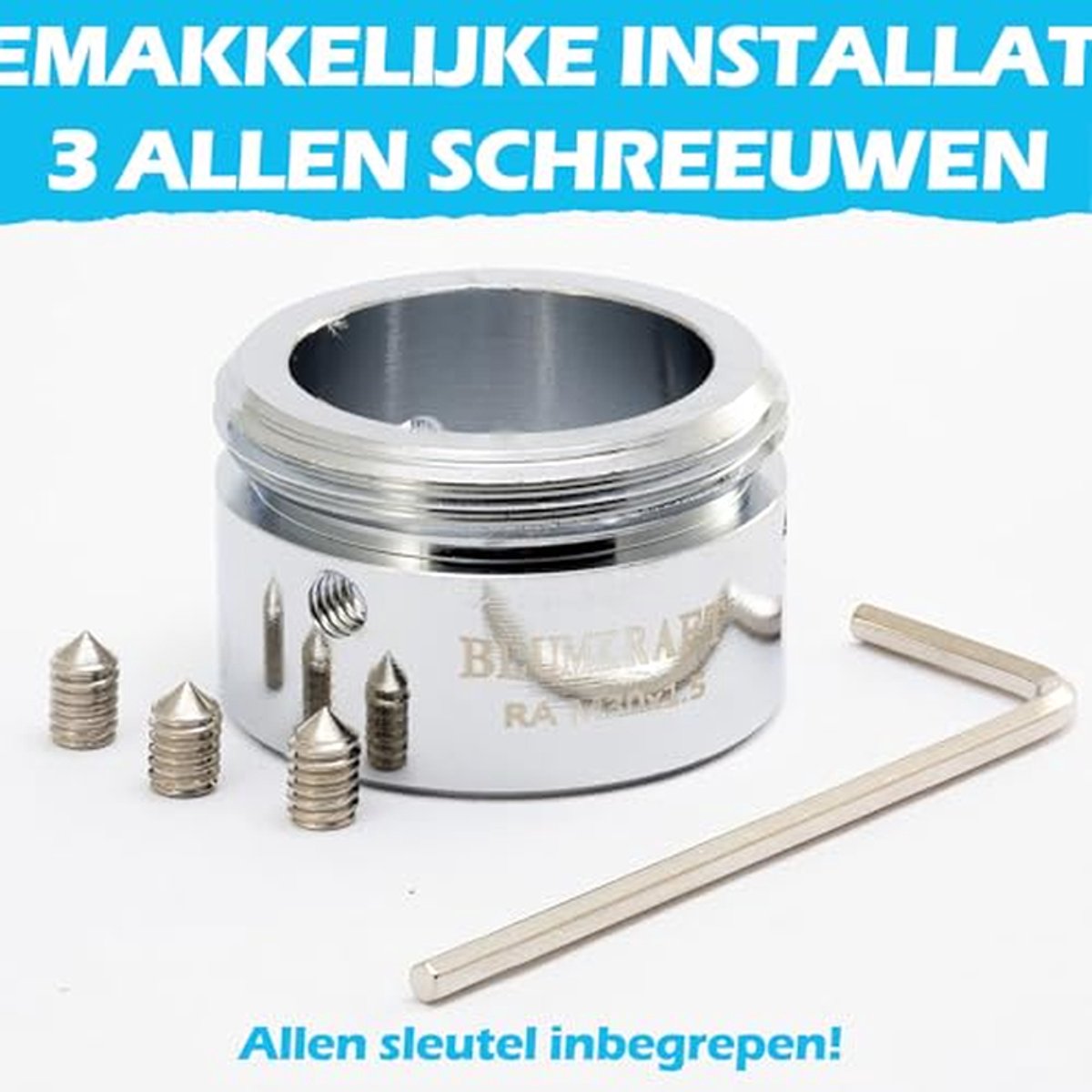 Radiatoradapter - Thermostaatkop aansluiting - Verwarming aanpassen - Metalen constructie - M30 x 15 - Chroom