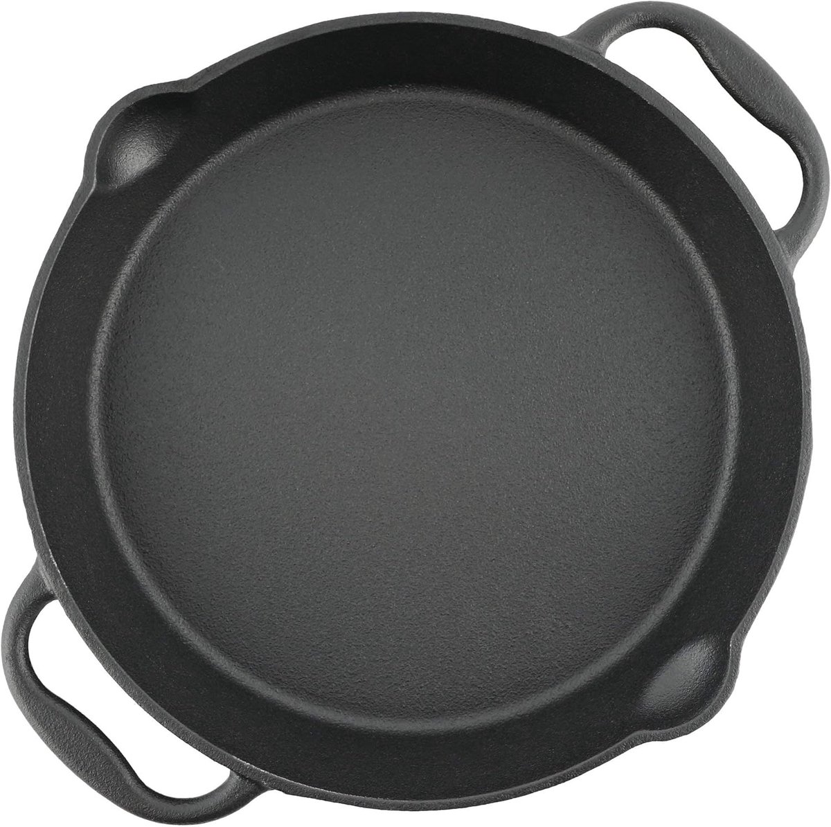 Gietijzeren Grillpan Serveerschaal Braadpan Buiten Koken Vooraf Ingebrand Diameter 25 cm Zwart