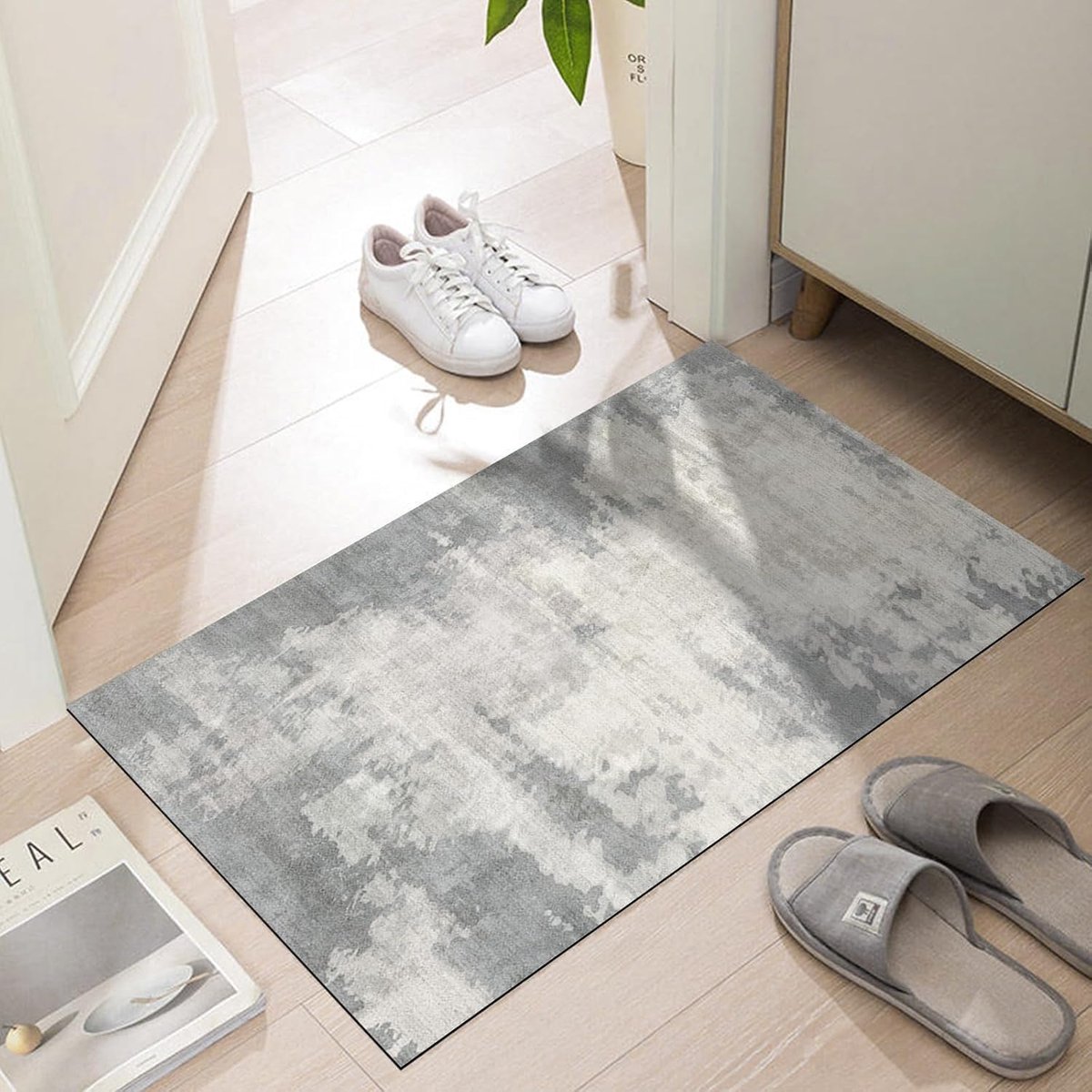 Ultradunne Deurmat - Binnendeur Mat - Vuil Vangen - Laag Profiel - 86 x 61 cm - Grijs