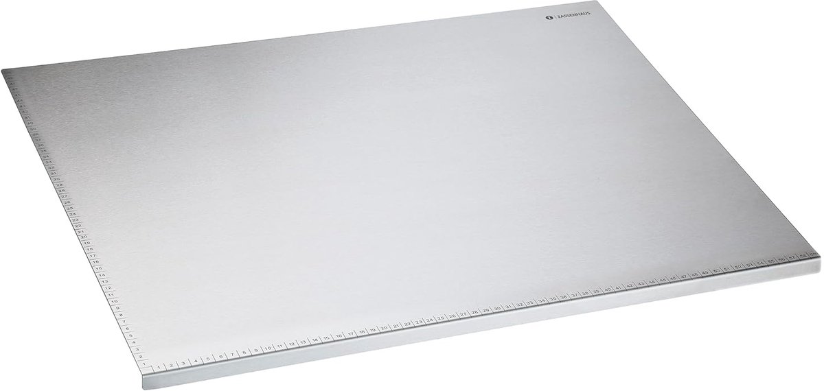 Keukenwerkblad - Snijplank RVS - Hygiënisch Werken - Praktische Randschaal - 60 x 50 cm - Zilver