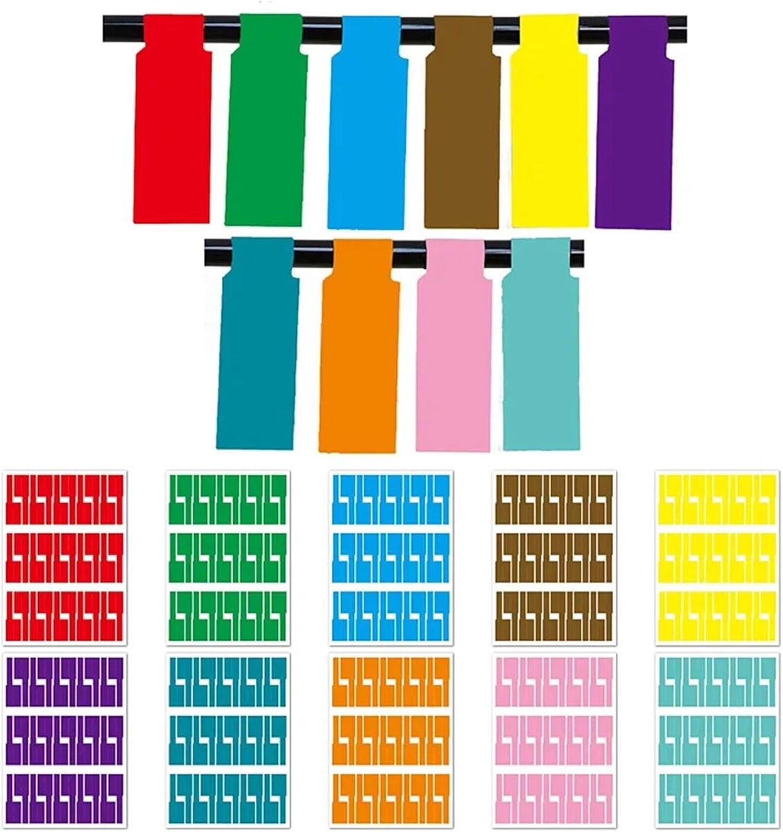 Kabel Etiketten - Draad Markers - Snoeren Organiseren - Waterdicht en Kleurecht - 150 Stuks - Mix Kleuren