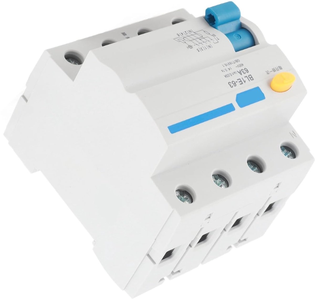 Aardlekschakelaar - Lekbescherming - Veiligheid Circuit - Compact Ontwerp - 63A - Grijs