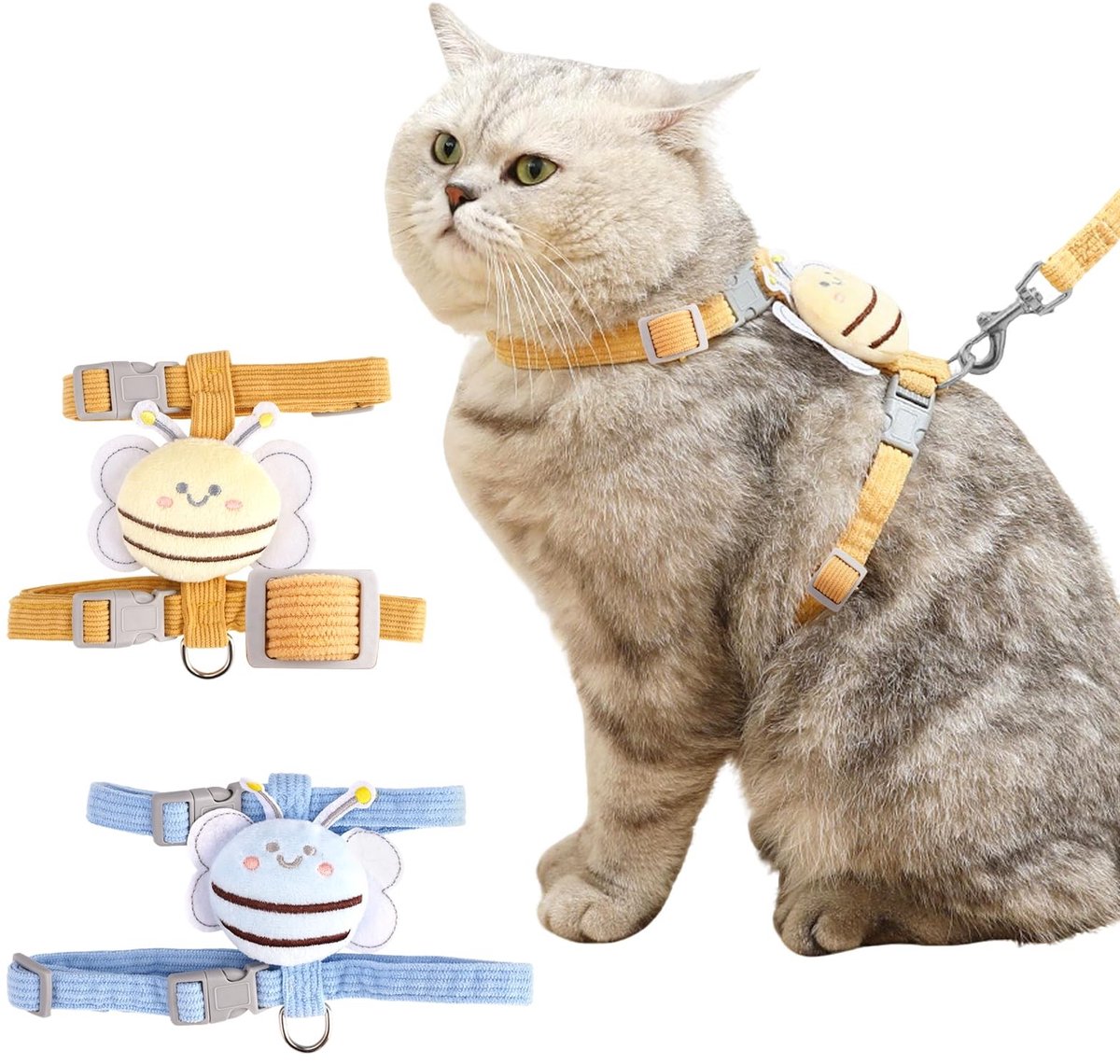 Dailygoods - Verstelbare Kattenriem met Harnas - Ontsnappingsbestendig voor Outdoor Training
