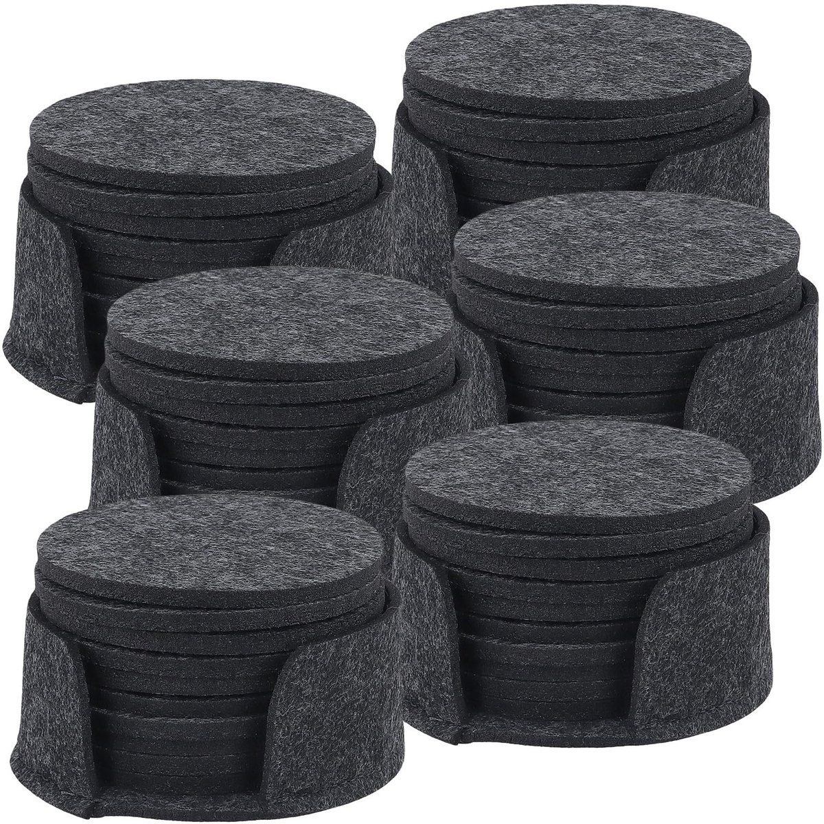 60 stuks vilten onderzetters, rond, 10 cm diameter, donkergrijs, vilten onderzetters, 5 mm dikke onderzetters voor - Homevero