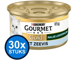 30x Gourmet - Gold Malse Lekkernijen Zeevis - Kattenvoer Natvoer - 85g
