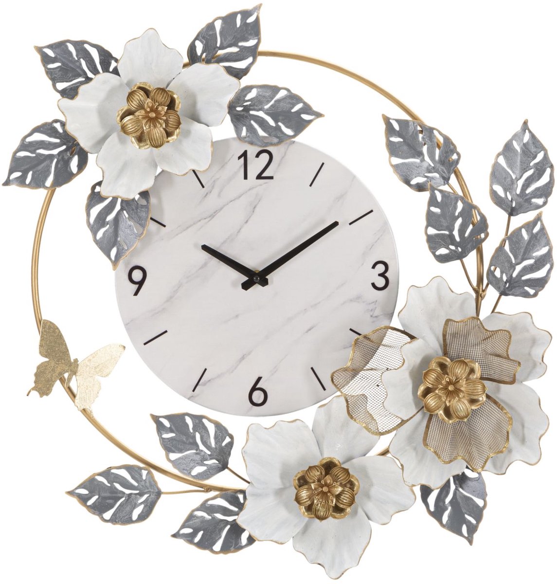 Wandklok Flowers 64×8×64 cm