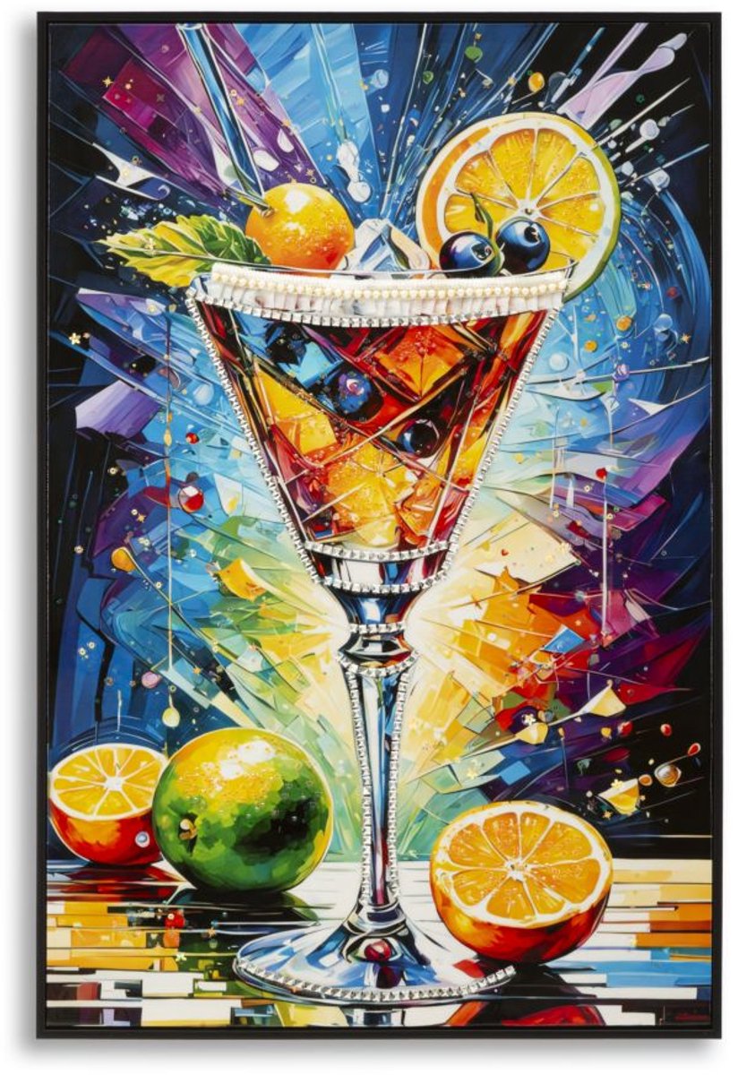 Schilderij On Canvas Cocktail Laquared With Frame -a 62×3,5×92 cm