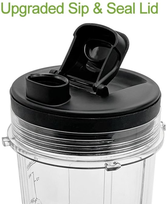 Dailygoods- Reservebeker met 2 Deksels - Vaatwasmachinebestendig - BPA-vrij - Tritan Materiaal - Compatibel met Ninja Blender - Duurzaam en Helder - Blenderbeker van Dailygoods — afbeelding 4