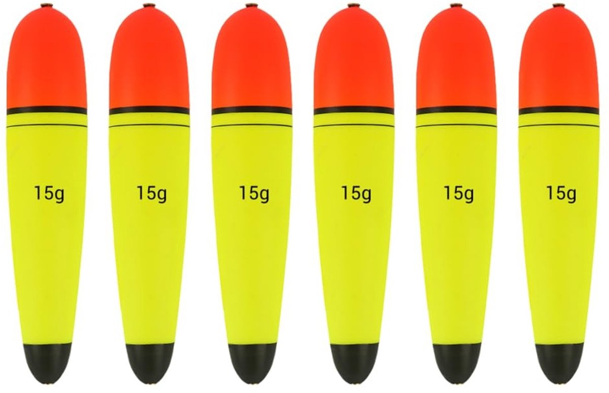 Dailygoods- Meerval Dobbers 6 Stks - Waterdichte EVA - Hoge Zichtbaarheid - Slip Bobbers - Visserij Rig - Corrosiebestendig - Vissersvlotter