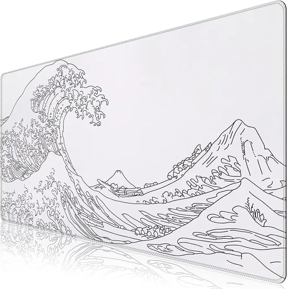 Grote Muismat - Bureauonderlegger XXL - Comfortabel Werken - Antislip Rubber - 90x40 cm - Wit Golvend