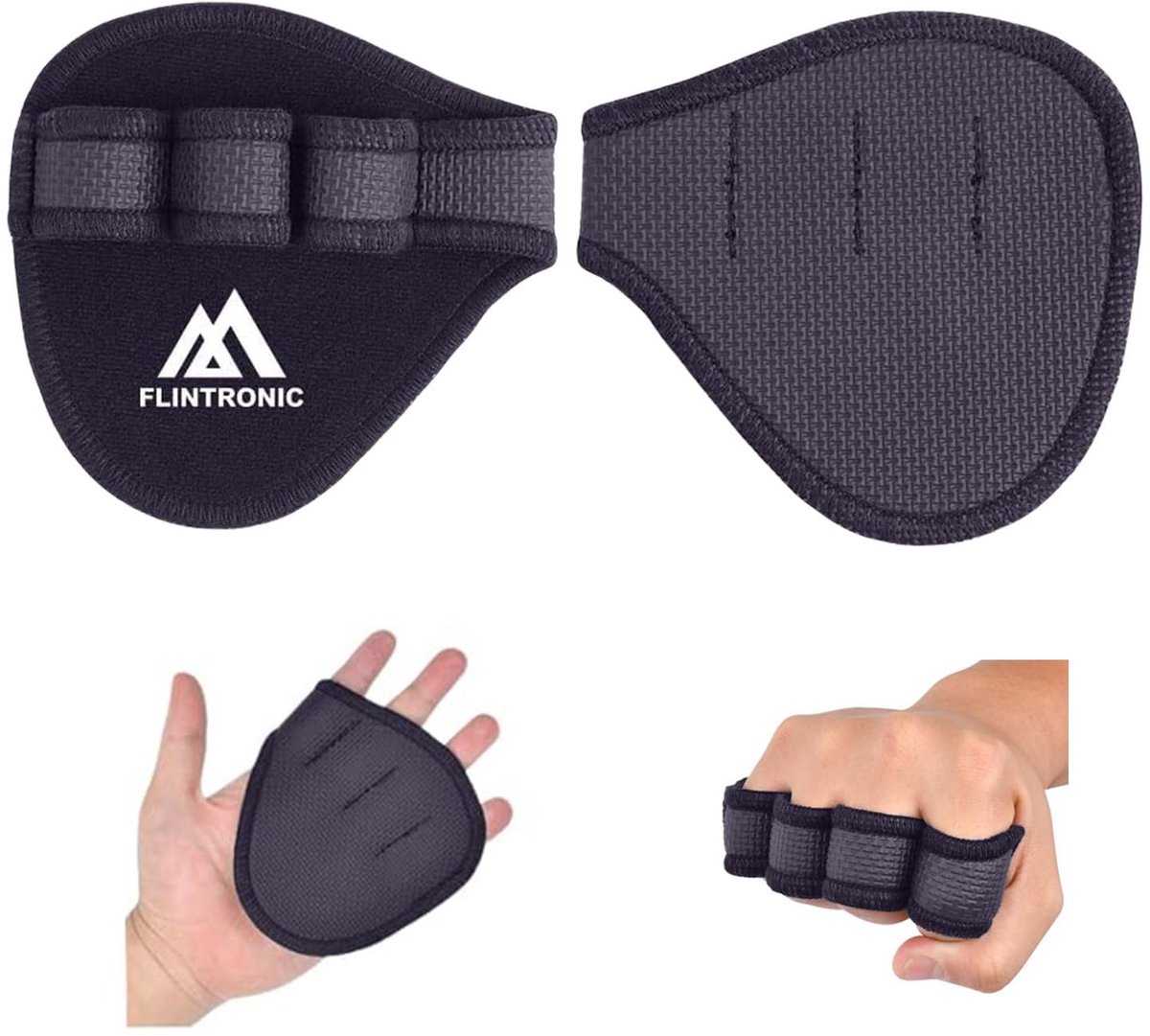 Dailygoods - flintronic Grippads, grippads voor pull-ups, griphulpen, krachtsport, voor fitness, krachttraining, bodybuilding, trainingspads als alternatief voor trainingshandschoenen voor maximale grip