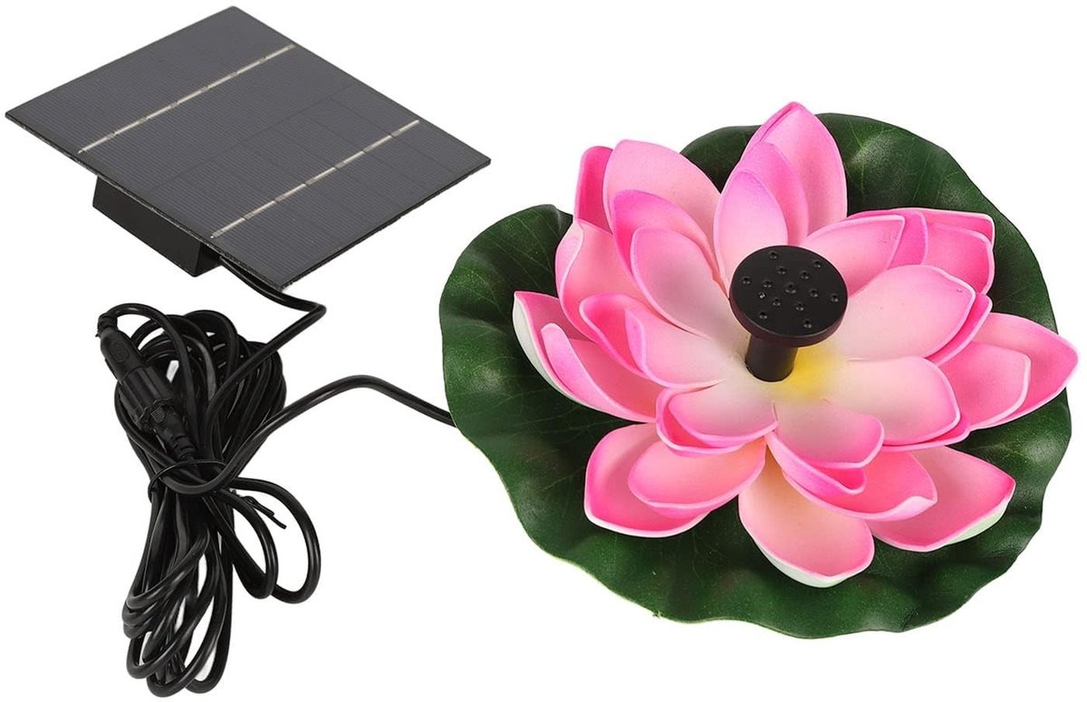 Dailygoods - Solar Lotus fonteinpomp - Tuinvijver - Energiezuinig ontwerp - Milieuvriendelijk - Vogelbad - Waterbeweging - Geschikt voor binnen en buiten