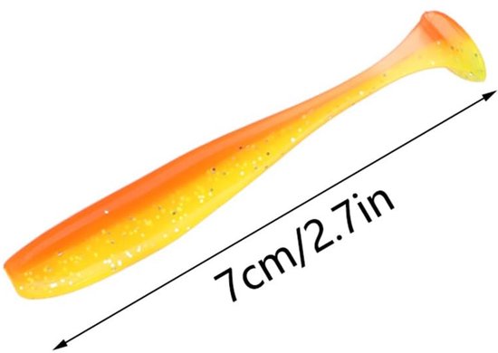 Dailygoods- Kunstaas 50 Stuks - Zacht Plastic Swimbait - Paddle Tail - Lokken Zoetwater/Zoutwater - Aantrekkelijk Ontwerp - Hoge Actie - Vishaak van Dailygoods — afbeelding 4